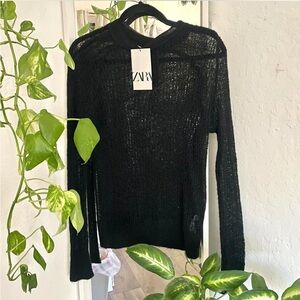 Zara Elegant Black Knit Sweater